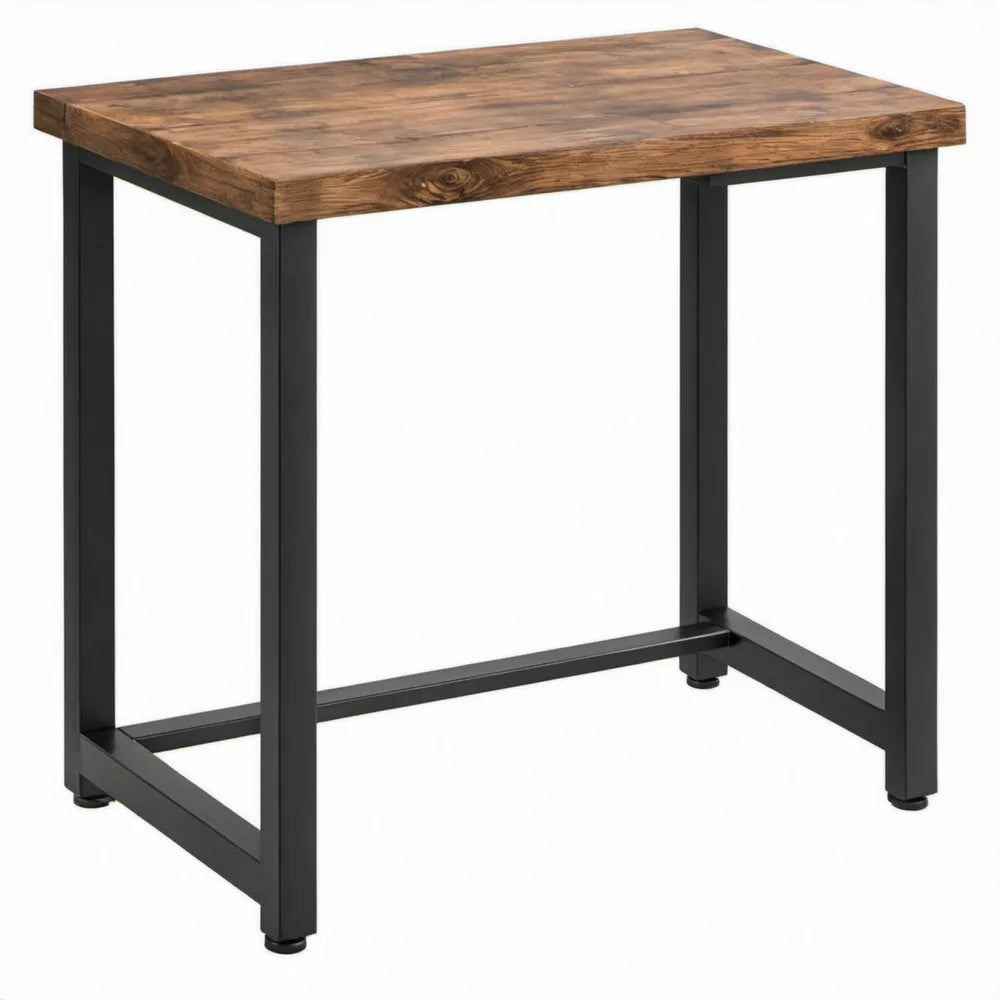 Industriële bartafel 80 x 80 x 110 cm van massief acaciahout en staal, bruin/zwart